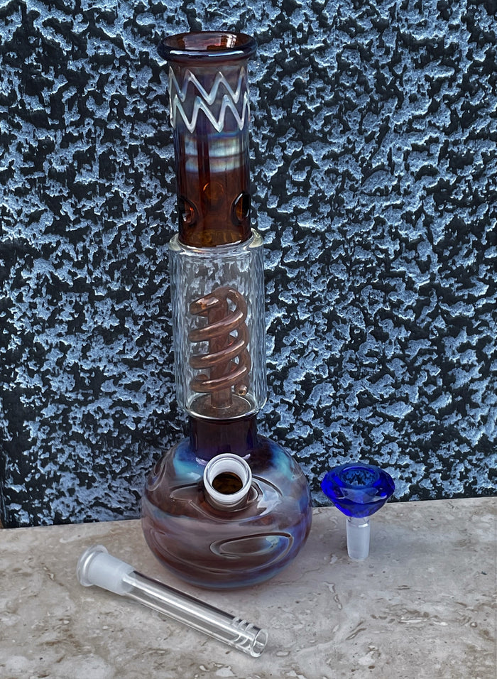 Best 11.5" Thick Glass Bong Ice Catcher 14mm Male Thick Glass Diamond Bowl