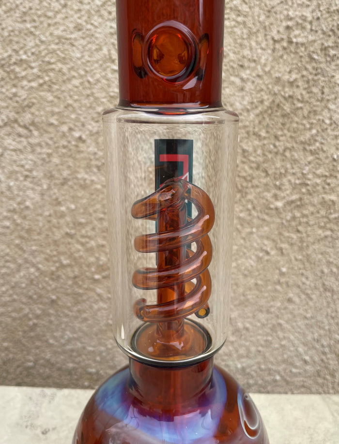 Best 11.5" Thick Glass Bong with Ice Catcher & 14mm Male Diamond Shaped Bowl - Molten Lava