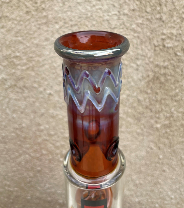 Best 11.5" Thick Glass Bong with Ice Catcher & 14mm Male Diamond Shaped Bowl - Molten Lava