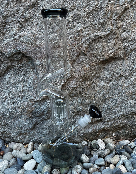 Best 16" Super Thick Glass Beaker Zong Bong 8 Arm Tree Perc 2-Bowls