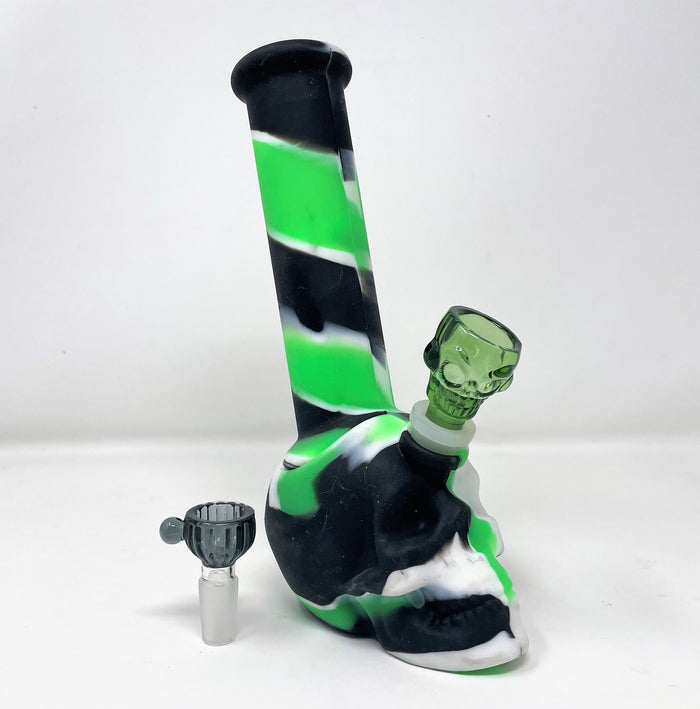 Best Silicone Skull Design 9" Bong Unbreakable Detachable 2 - Bowls