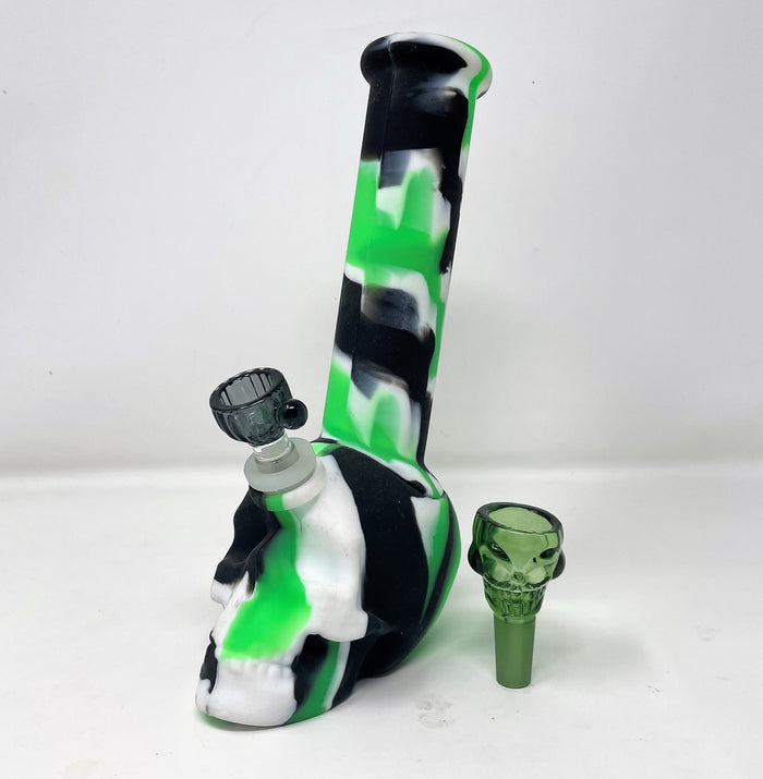 Best Silicone Skull Design 9" Bong Unbreakable Detachable 2 - Bowls