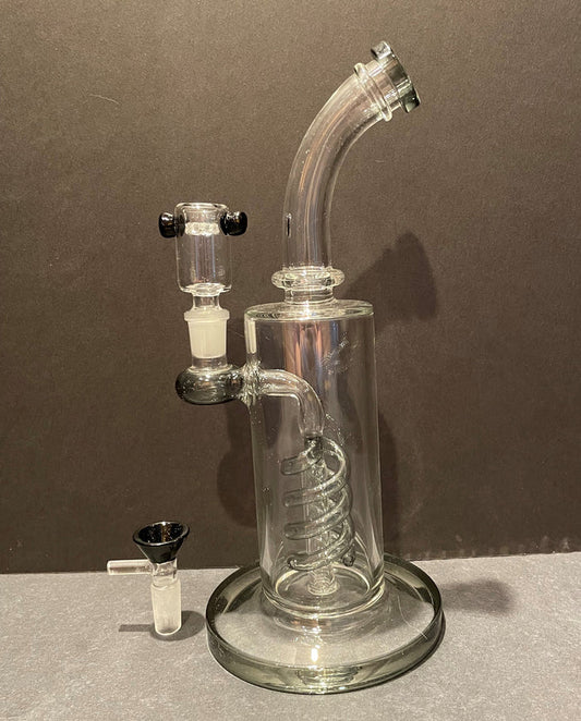 Best Thick Glass 10" Rig Black Coil Perc 2 - 14mm bowls