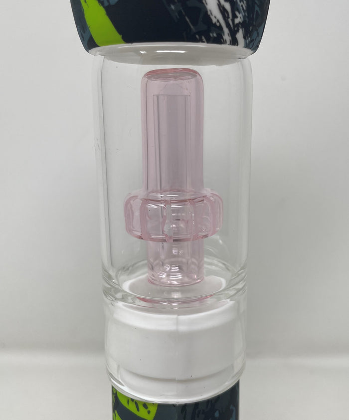 Best Thick Silicone & Glass Straight 12.5" Bong Dome & Shower Perc