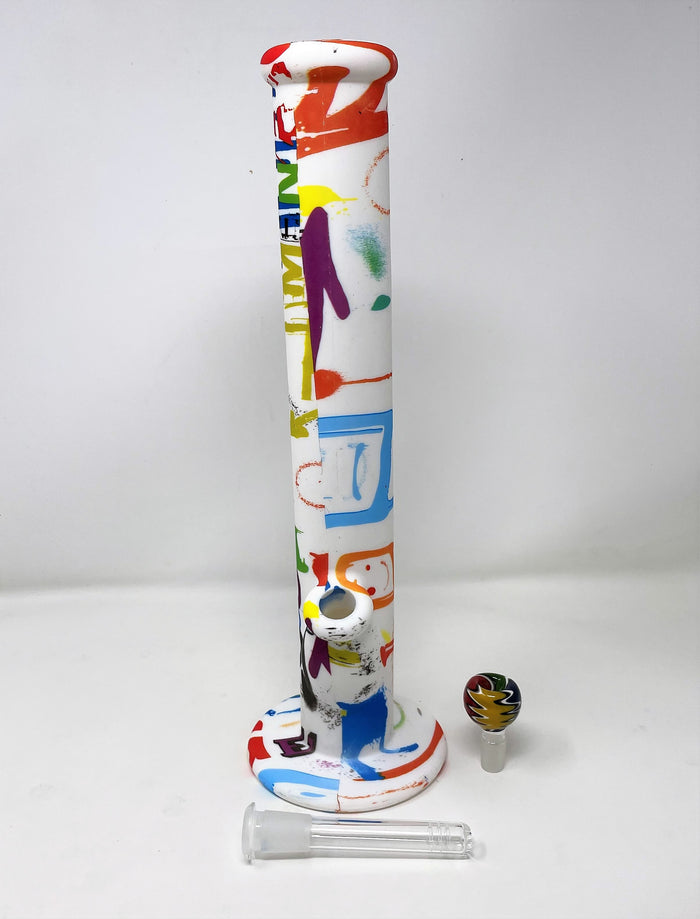 Best Thick Silicone Unbreakable Straight 14" Bong 14mm Male Bowl