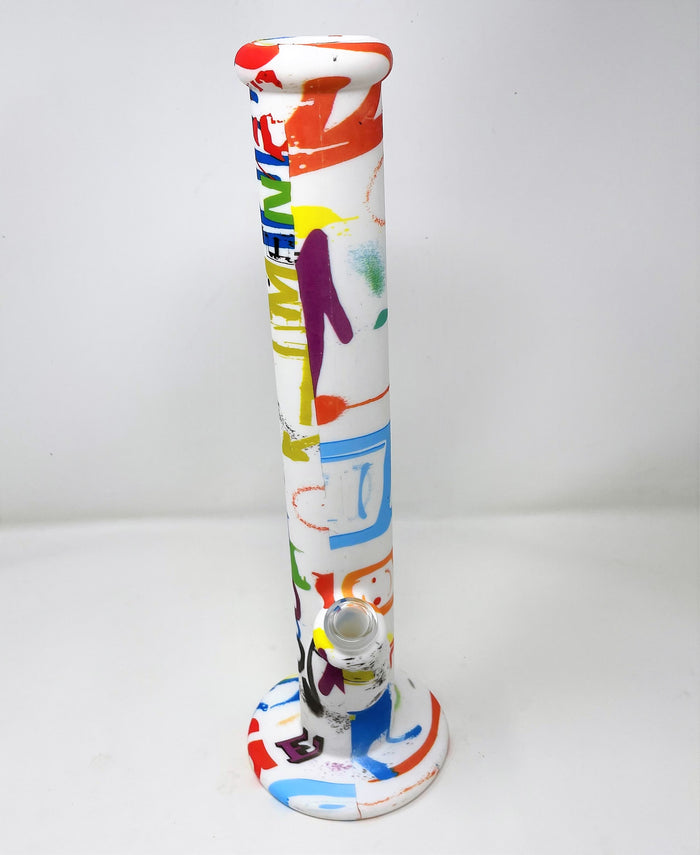 Best Thick Silicone Unbreakable Straight 14" Bong 14mm Male Bowl