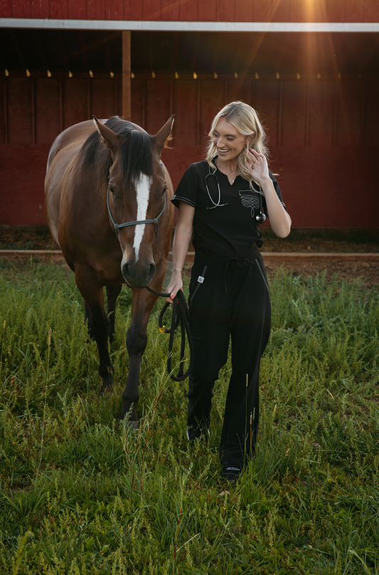 Black Boot-Stitch Pants