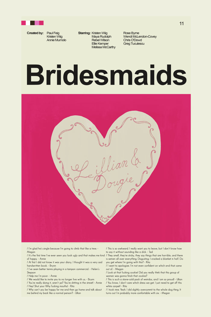Bridesmaids Inspired Mid-Century Modern Print | 12"x18" or 18"x24" Print only