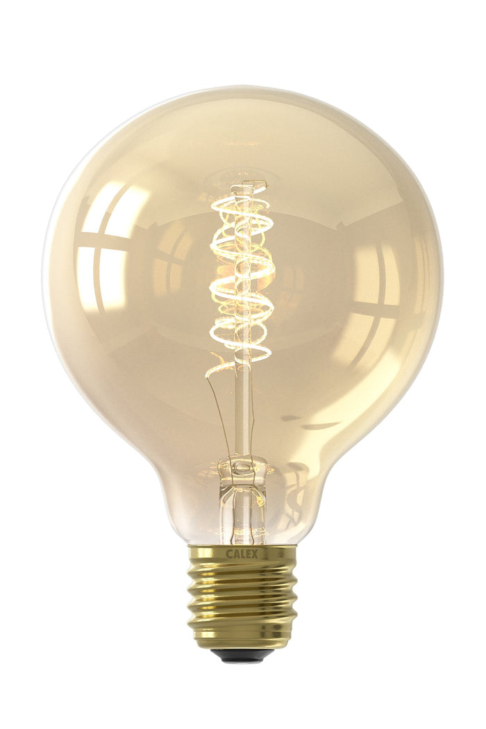 Calex Filament LED Lamp - E27 - G95 - Gold - 4W - Dimmable