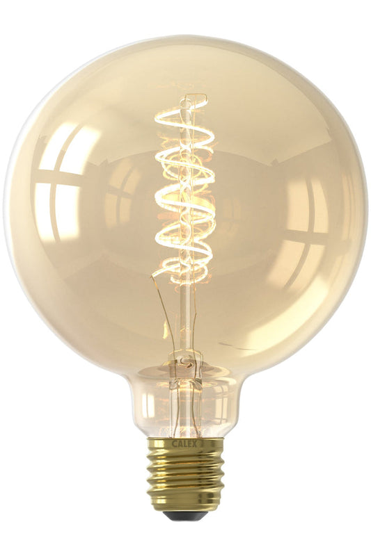 Calex Flex Filament LED Lamp - E27 - G125 - Gold - 5.5W - Dimmable