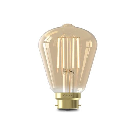 Calex Warm Filament LED Lamp - B22 - ST64 - Gold - 3.5W - Dimmable