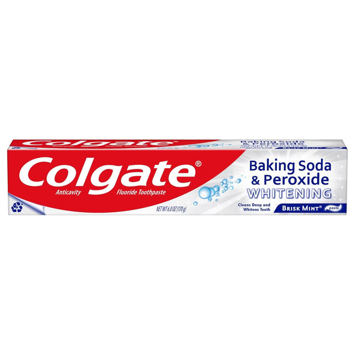 COLGATE Baking Soda & Peroxide Whitening Brisk Mint Paste معجون تبييض الأسنان بنكهة النعناع المنعشة من كولكيت
