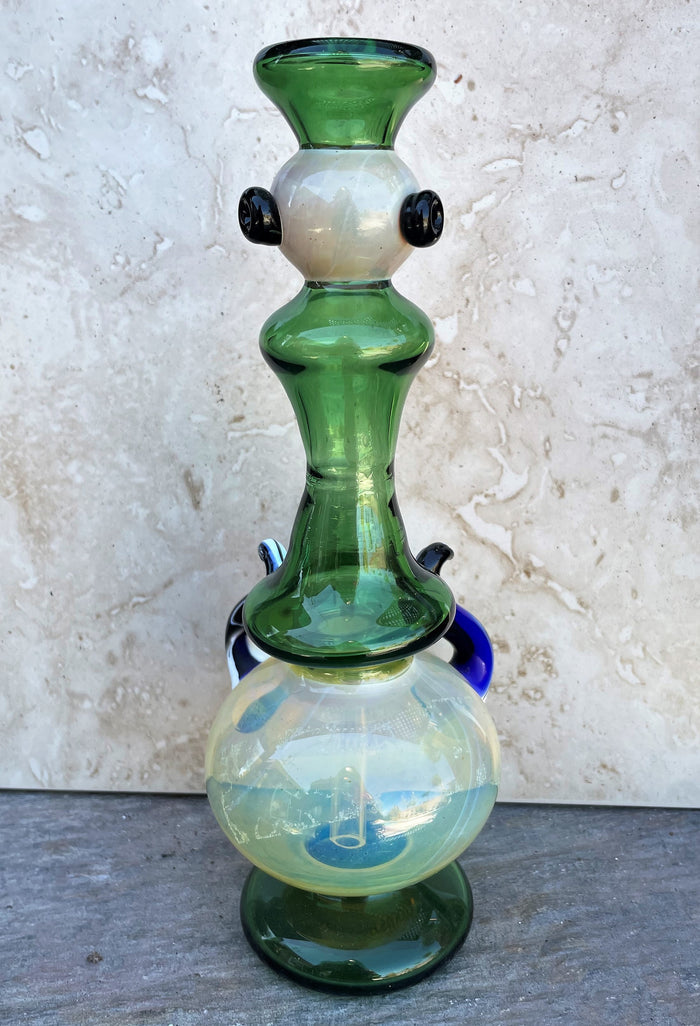 Collectible Unique Handmade 8.5" Fumed Thick Glass Rig 14mm Male Herb Bowl