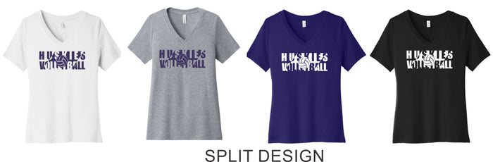 DCHS Volleyball Ladies V-Neck Tee- 4 Designs