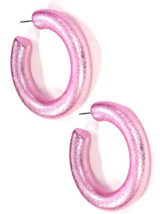 Dory C Shape Hoop Earrings: Aqua