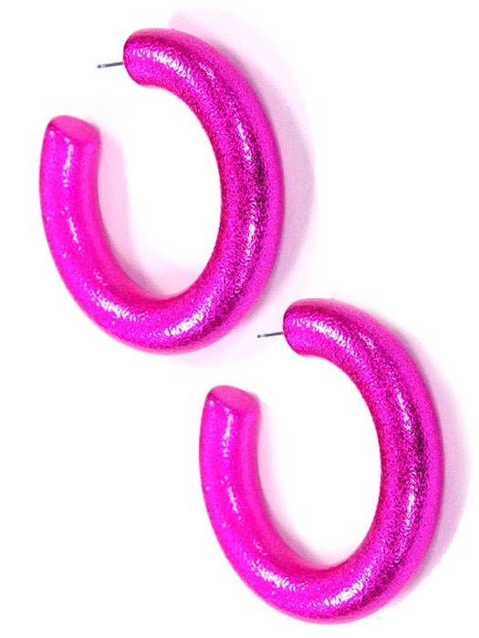 Dory C Shape Hoop Earrings: Aqua