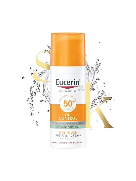 Eucerin oil control dry touch gel cream واقي شمسي فائق للوجه للبشرة الدهنية والمعرضة لحب الشباب من يوسيرين