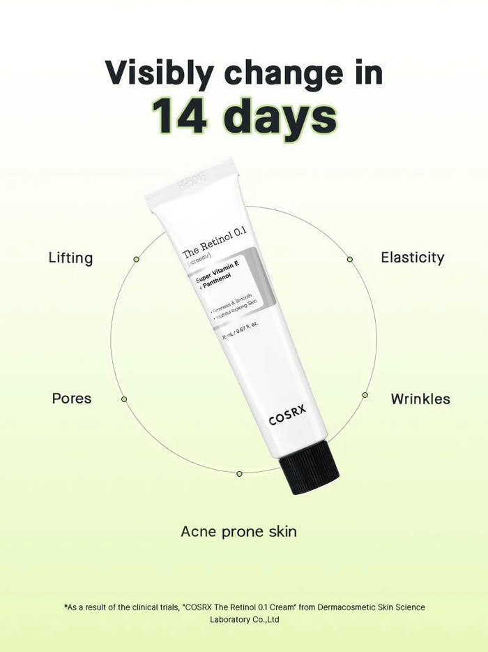Cosrx The Retinol 0.1 Cream 20ml. كوسركس كريم الريتينول 0.1 - Princess Cosmetics Qatar
