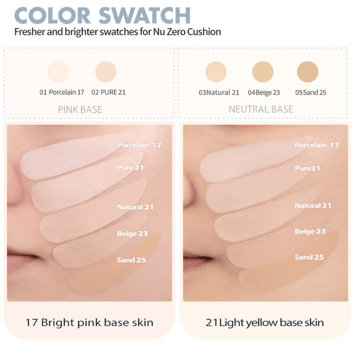 Romand Nu Zero Cushion 15g (3 Shades). وسادة روماند نو زيرو 15 جرام (3 ألوان) - Princess Cosmetics Qatar