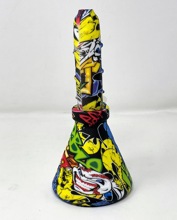 Graphic Design Thick Detachable Unbreakable Bong Honey Straw + 14mm Bowl