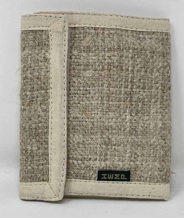 Handmade Hemp Wallet with Embroidered Butterfly Design