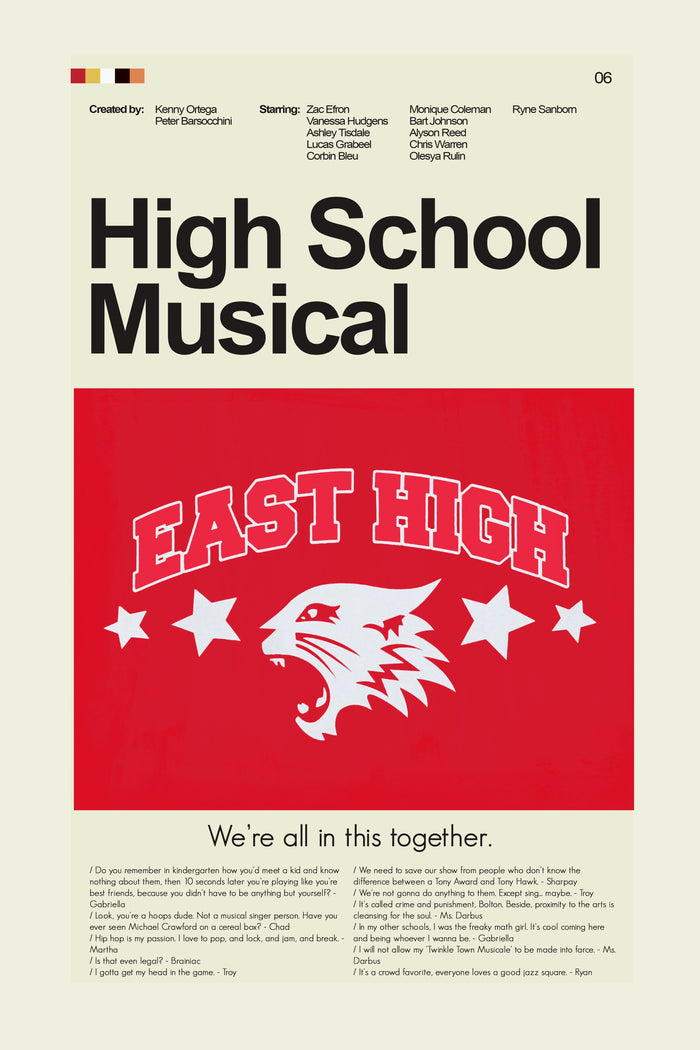 High School Musical Inspired Mid-Century Modern Print | 12"x18" or 18"x24" Print only