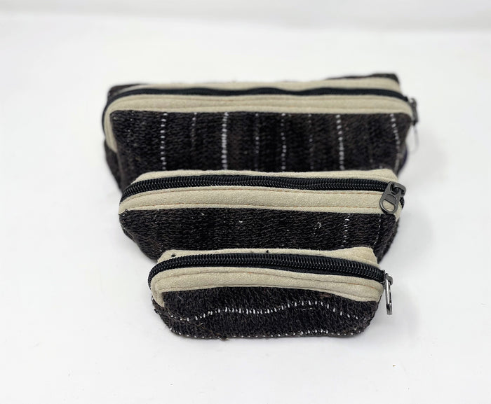 Himalayan Brown Natural Hemp Bags 3 Nestle Pouches w/Zippers