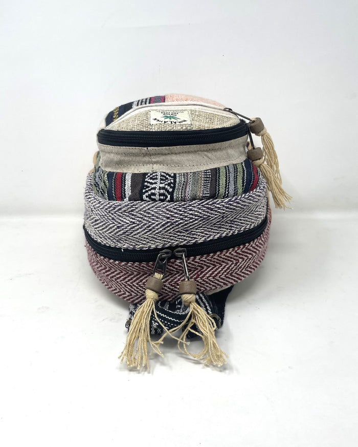 Himalayan Pure Hemp Mini Backpack with Tassels