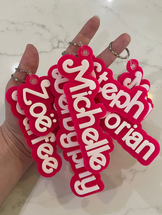 Barbie Name Acrylic Keychain | With or Without Tassel