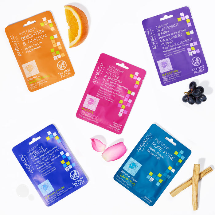 Instant Brighten & Tighten Hydro Serum Facial Sheet Mask - Andalou Naturals US
