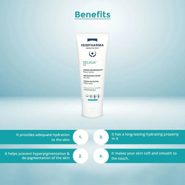 Benefits of ISISPHARMA Secalia DS Nourishing Cream – deep hydration, soft smooth skin