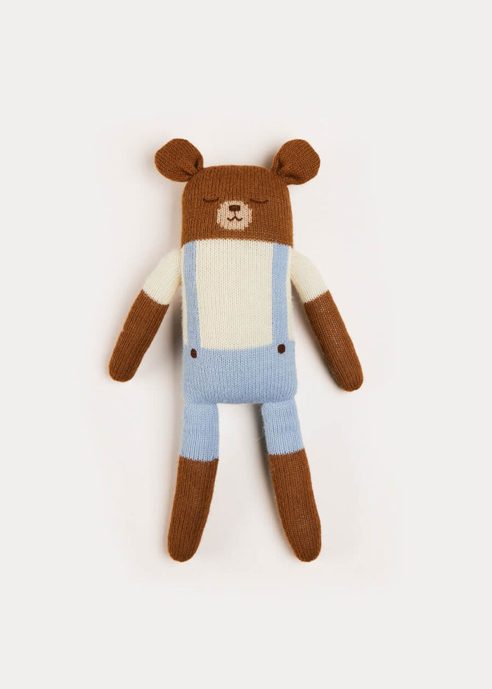 Knitted Bear Toy in Brown TOYS from Pepa London