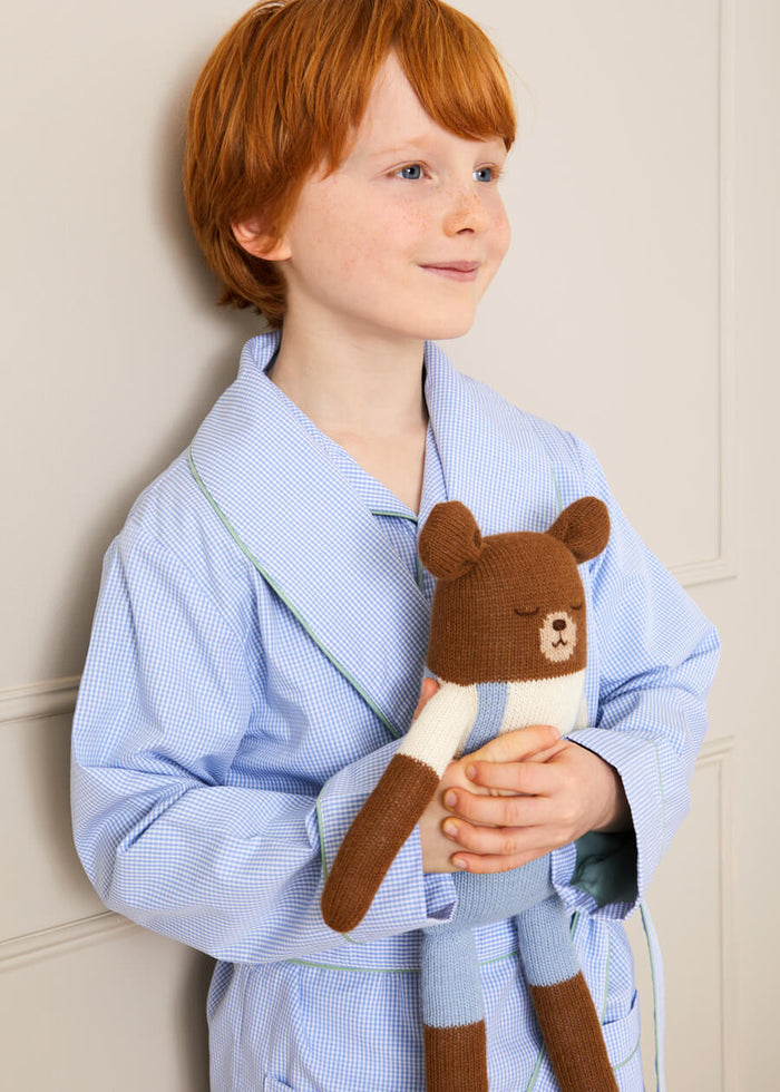Knitted Bear Toy in Brown TOYS from Pepa London