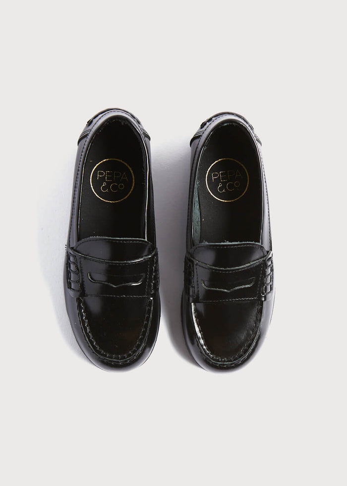 Leather Black Moccasins (26-32EU) SHOES from Pepa London
