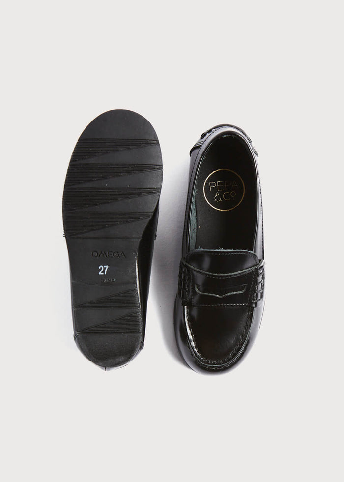 Leather Black Moccasins (26-32EU) SHOES from Pepa London