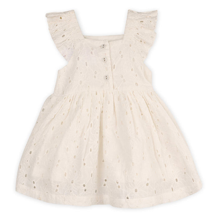 Lily Schiffli Floral Eyelet Baby Girl Dress & Bloomer Set (Organic cotton)