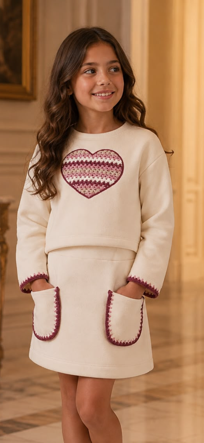 Mayoral  2 Piece Heart Skirt Set