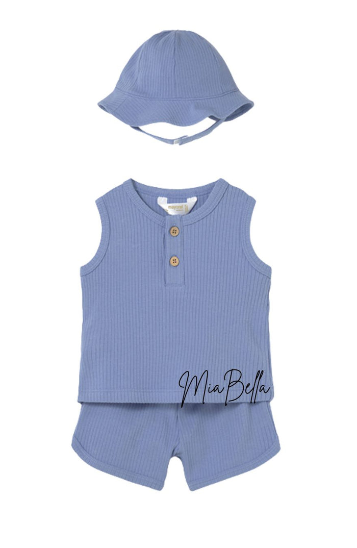 Mayoral Baby Boys Blue Shorts Set & Hat