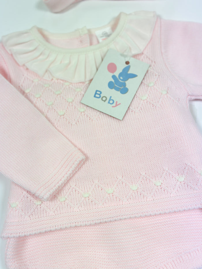 MIA BELLA Soft Pink Knit Rosebud Jam Pant Set