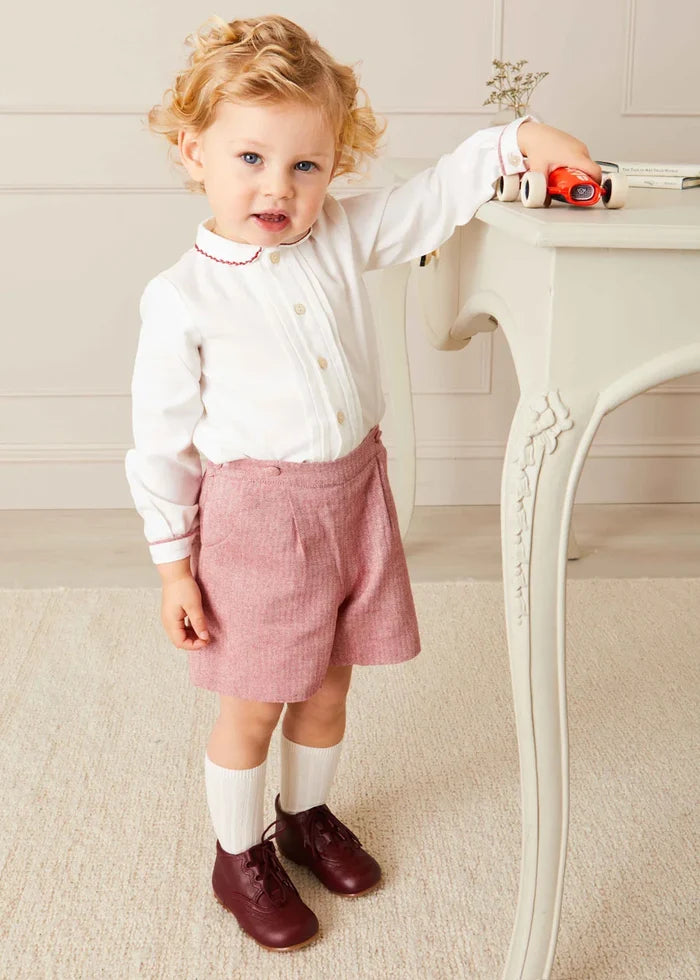 Oxford Baby Booties in Burgundy (20-26EU) SHOES from Pepa London