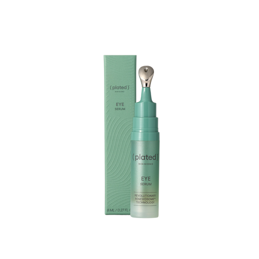 ( plated ) Eye Serum, a lightweight eye treatment designed to hydrate and refresh the delicate under-eye area.