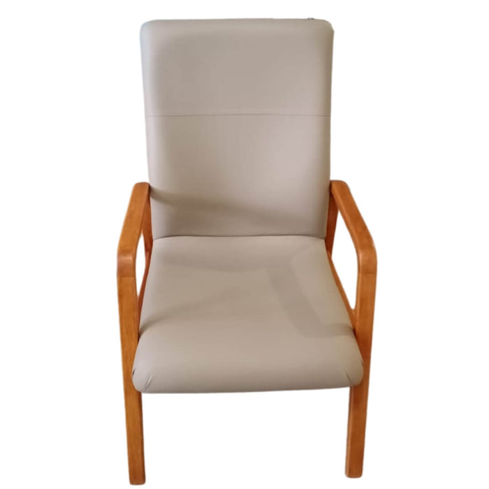 (Pre Order 12 Weeks) High Back Chair with rear castor Light brown | AIM Healthcare