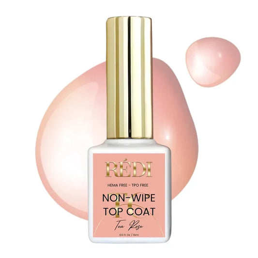 RI- Top Coat Non-Wipe TEA ROSE-Top Coats-Red Iguana LLC-Gel Essentialz