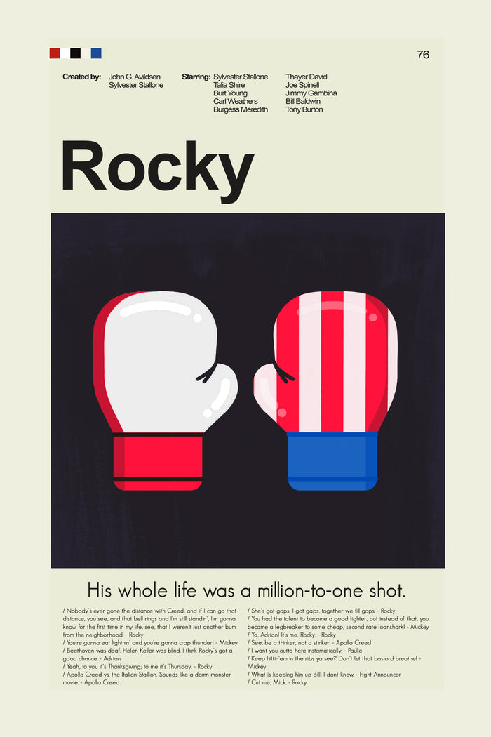 Rocky Inspired Mid-Century Modern Print | 12"x18" or 18"x24" Print only