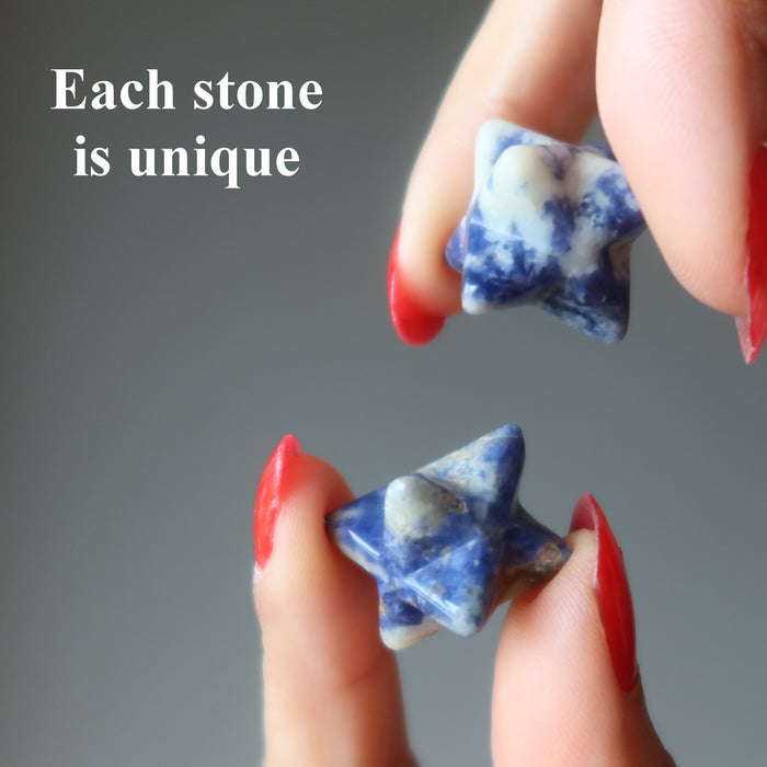 Sodalite Merkaba Blue Wishing Star Meditation Crystal Carving