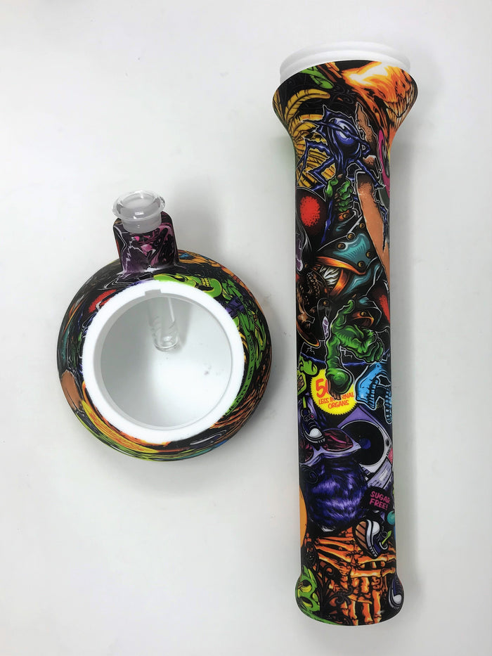 Thick Silicone Detachable 13.5" Beaker Bong Glass Downstem 14mm Bowl