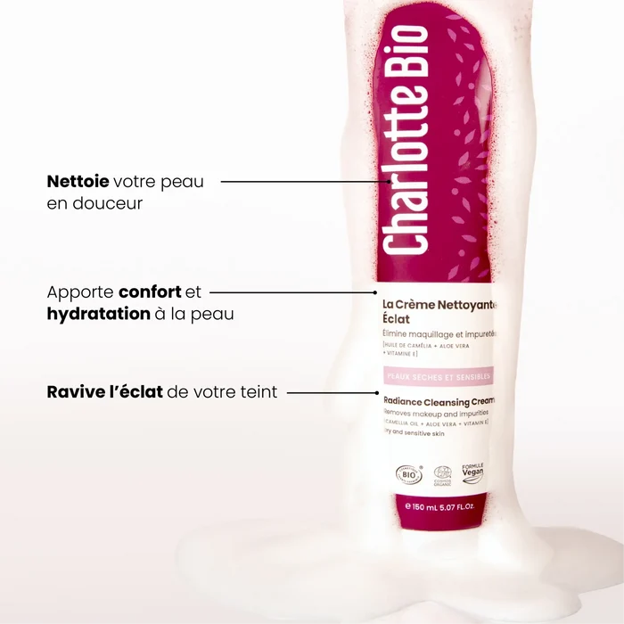 CC Crème bio et crème nettoyante éclat Charlotte Bio, packaging