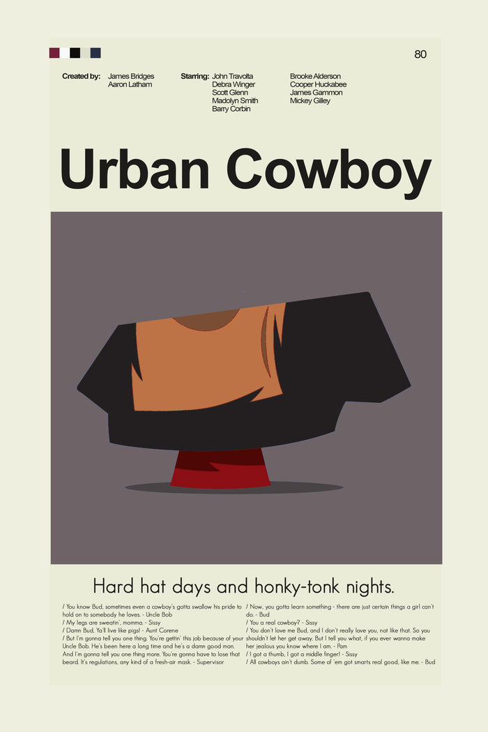 Urban Cowboy Mid-Century Modern Print | 12"x18" or 18"x24" Print only