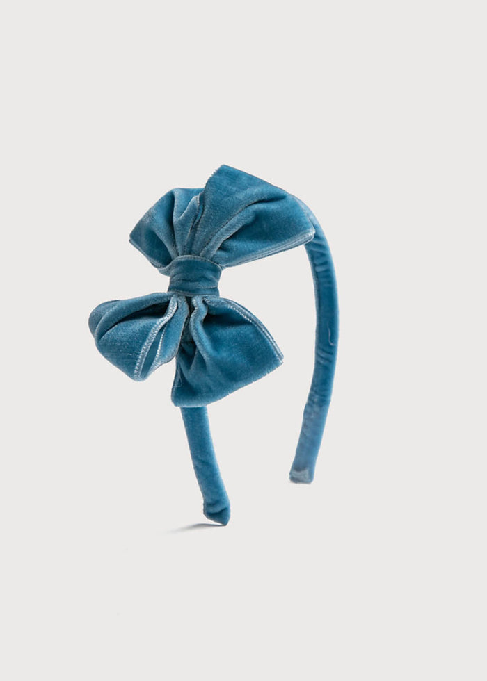 Velvet Hair-Band in Blue HAIR ACCESSORIES from Pepa London